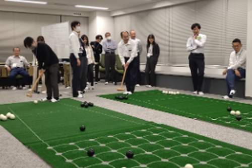 運動イベント「囲碁ボール」の様子